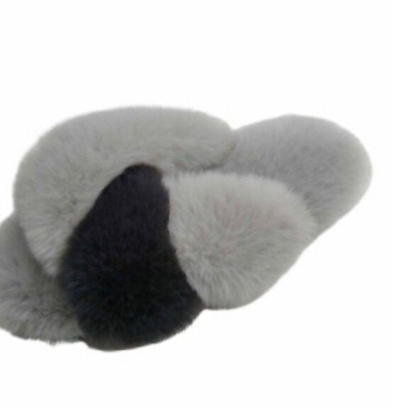Jenni Women's Faux-Fur Crossband Slippers size small 5-6 slip on shoes - Picture 1 of 5